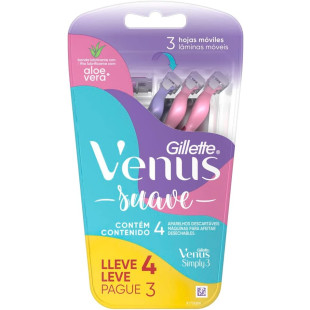 APARELHO DE DEPILAR DESCARTÁVEL GILLETTE VENUS SIMPLY 3-  4 UNIDADES