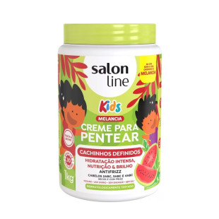 CREME PARA PENTEAR SALON LINE 1KG - CACHINHOS DEFINIDOS KIDS - MELANCIA