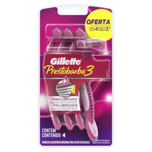 APARELHO DE DEPILAR GILLETTE PRESTOBARBA 3 FEMININO - LEVE 4 PAGUE 3