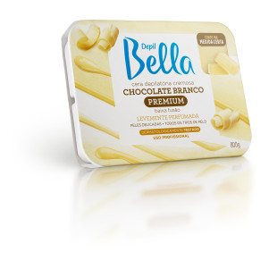 CERA DEPIL BELLA 800G EM BARRA - QUENTE - CHOCOLATE BRANCO