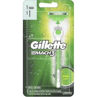 APARELHO DE BARBEAR GILLETTE MACH3 ACQUA GRIP SENSITIVE + CARTUCHO