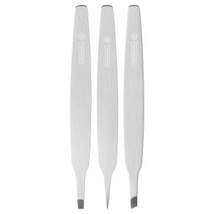 KIT DE PINÇAS MUNDIAL INOX PROFISSIONAL - 3 UNIDADES  - ref:BC-394