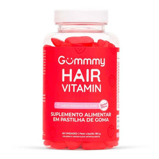 SUPLEMENTO ALIMENTAR GUMMY HAIR 180G VITAMIN - MORANGO - 60 UNIDADES