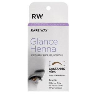 HENNA PARA SOBRANCELHA GLANCE 3.5G - CASTANHO MÉDIO