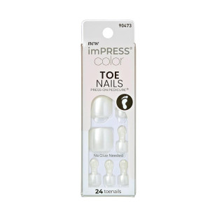 UNHA POSTIÇA KISS IMPRESS - TOE NAILS - LUSTRE WHITE
