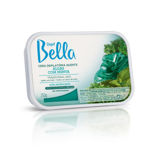 CERA DEPIL BELLA 250G EM BARRA - QUENTE - ALGAS COM MENTA