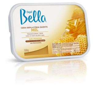 CERA DEPIL BELLA 500G EM BARRA - QUENTE - MEL