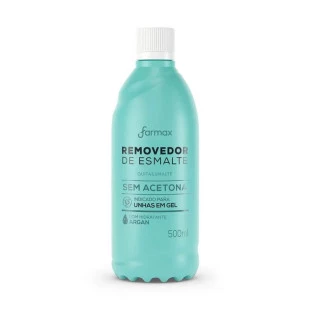REMOVEDOR DE ESMALTE FARMAX 500ML SEM ACETONA - COM ARGAN