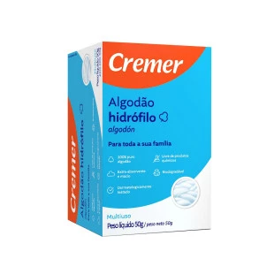 ALGODÃO HIDROFILO CREMER 50G - CAIXA