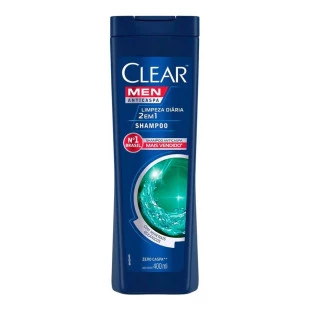 SHAMPOO CLEAR MEN 400ML - LIMPEZA DIARIA 2 EM 1
