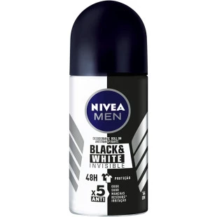 DESODORANTE ROLL-ON NÍVEA MEN 50ML - BLACK & WHITE INSIBLE