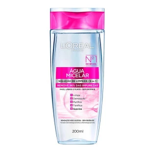 ÁGUA MICELAR LOREAL 200ML - SOLUÇÃO DE LIMPEZA - 5 EM 1