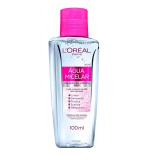 ÁGUA MICELAR LOREAL 100ML - SOLUÇÃO DE LIMPEZA - 5 EM 1