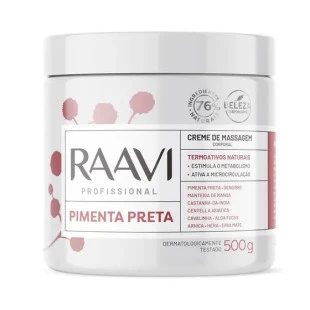CREME DE MASSAGEM RAAVI 500G - PIMENTA PRETA