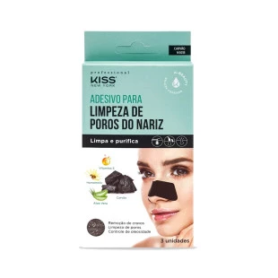 ADESIVO PARA LIMPEZA DE POROS DO NARIZ KISS - 3 UNIDADES