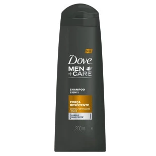 SHAMPOO DOVE MEN 200ML - FORÇA RESISTENTE 2 EM 1