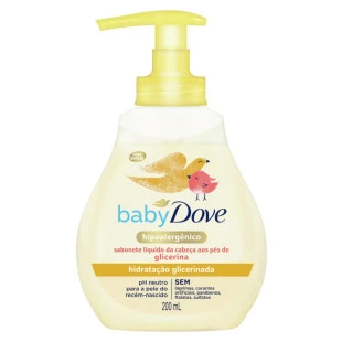 SABONETE LÍQUIDO DOVE BABY 200ML - HIDRATAÇÃO GLICERINADA