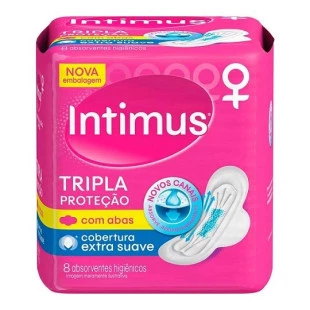 ABSORVENTE INTIMUS 8UN TRIPLA PROTEÇÃO - COM ABAS - EXTRA SUAVE