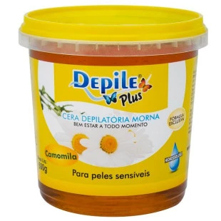 CERA DEPILE PLUS 600G HIDROSSOLÚVEL - CAMOMILA