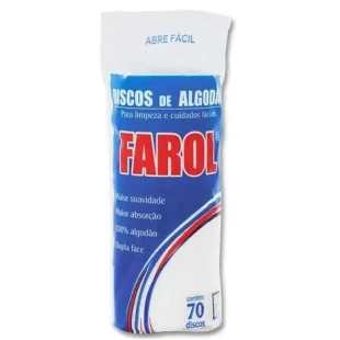 ALGODÃO HIDRÓFILO FAROL 70 UNIDADES DISCO REDONDO