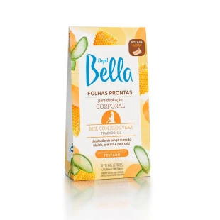 FOLHAS PRONTAS DEPIL BELLA 16UN - 8 PARES - CORPORAL - ALOE VERA