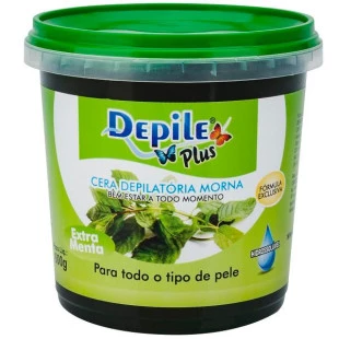 CERA DEPILE PLUS 600G HIDROSSOLÚVEL - EXTRA MENTA