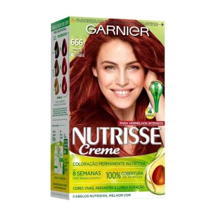 COLORAÇÃO GARNIER NUTRISSE - 6.66 PIMENTA MALAGUETA - LOURO ESCURO VERMELHO MUITO INTENSO