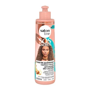 ATIVADOR DE CACHOS SALON LINE 300ML - SOS CACHOS - ÓLEO DE AMÊNDOAS
