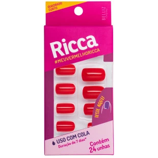 UNHAS POSTIÇAS RICCA - VERMELHO  ref:1340