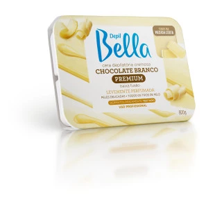 CERA DEPIL BELLA 800G EM BARRA - QUENTE - CHOCOLATE BRANCO