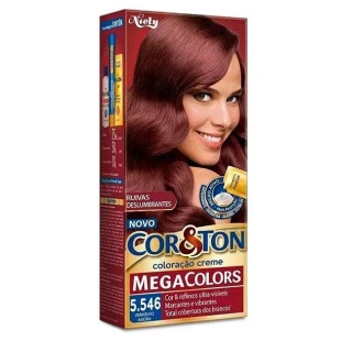 COLORAÇÃO COR E TON MEGA COLORS 5.546 - VERMELHO AMORA