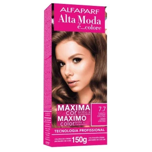 COLORAÇÃO ALTA MODA - È COLORE KIT - 7.7 - CASTANHO LUMINOSO EXTRA CLARO