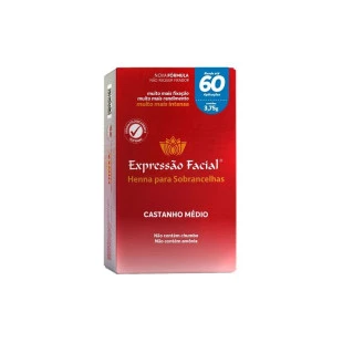 HENNA PARA SOBRANCELHA EXPRESSÃO FACIAL 3.75G - CASTANHO MÉDIO