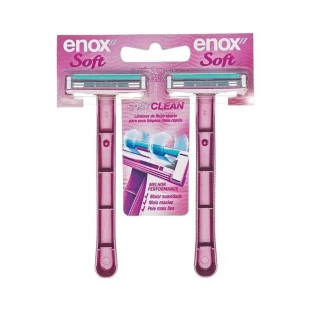 APARELHO DE BARBEAR DESCARTÁVEL ENOX SOFT FEMININO - 2 UNIDADES - ref:1751