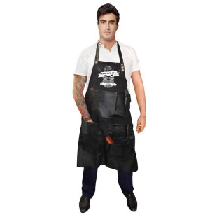 AVENTAL OXFORD SANTA CLARA STC BARBER MEN COM BOLSO - PRETO ref:4673