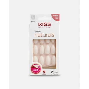 UNHA POSTIÇA KISS SALON NATURALS - TAMANHO L - STILETTO LONGO 28UN - SEM COLA