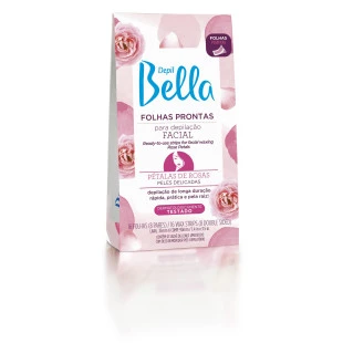 FOLHAS PRONTAS DEPIL BELLA 16UN - 8 PARES - FACIAL - PETALAS DE ROSAS