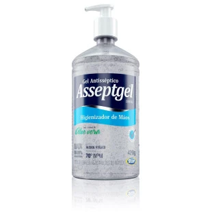 ÁLCOOL EM GEL ANTISSÉPTICO 70% ASSEPTGEL 420G - CRISTAL