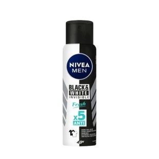DESODORANTE AEROSOL NÍVEA MEN 150ML - BLACK & WHITE INVISIBLE - FRESH