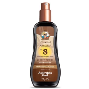 BRONZEADOR AUSTRALIAN GOLD 237g SPRAY GEL COM INSTANT BRONZER FPS 8