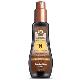 BRONZEADOR AUSTRALIAN GOLD 125g SPRAY GEL COM INSTANT BRONZER FPS 8