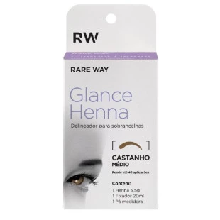 HENNA PARA SOBRANCELHA GLANCE 3.5G - CASTANHO MÉDIO