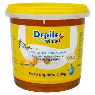 CERA DEPILE PLUS 1.3KG HIDROSSOLÚVEL - CAMOMILA