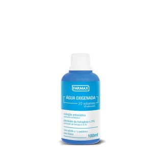 ÁGUA OXIGENDADA FARMAX 100ML - SOLUÇÃO ANTISSÉPTICA 10 VOLUMES