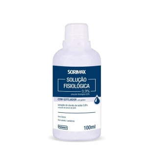 SOLUÇÃO FISIOLÓGICA 0.9% SORIMAX 100ML - COM GOTEJADOR