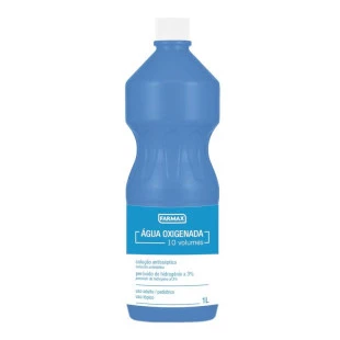 ÁGUA OXIGENDADA FARMAX 1L - SOLUÇÃO ANTISSÉPTICA 10 VOLUMES