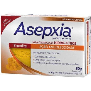 SABONETE EM BARRA ASEPXIA 80G - ENXOFRE ANTIOLEOSIDADE