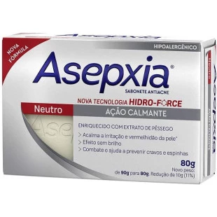 SABONETE EM BARRA ASEPXIA 80G - NEUTRO CALMANTE