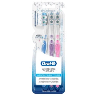 ESCOVA DENTAL ORAL B WHITENING THERAPY ULTRAFINO POLIDOR - MACIA - 3UNIDADES