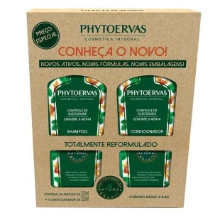 KIT PHYTOERVAS CONTROLE DE OLEOSIDADE 250ML - SHAMPOO + CONDICIONADOR